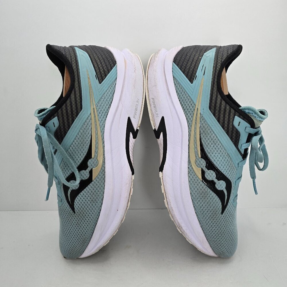 Saucony | Axon 'Tide Black' teal blue running low-top sneakers | MENS 10 - Picture 8 of 9